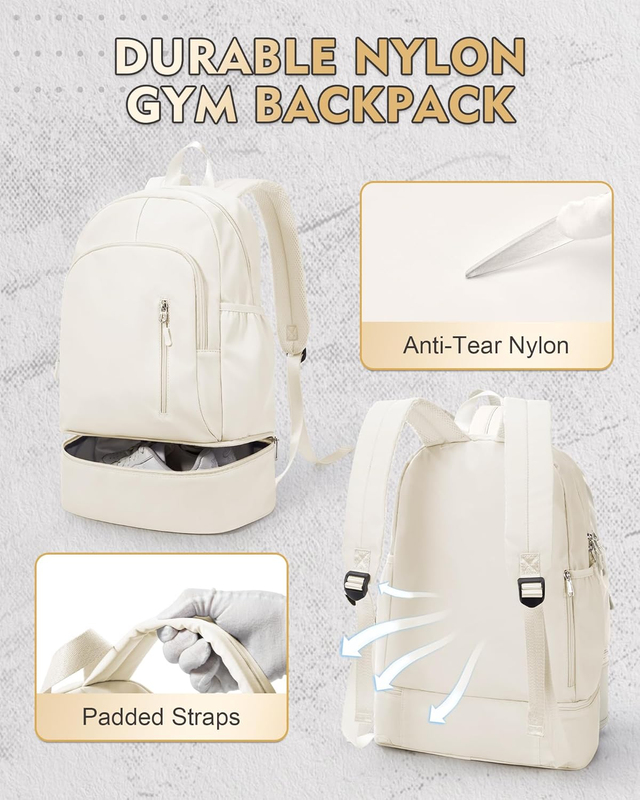 Gym Backpack for Women w/ Shoe Compartment Wet Pocket Travel Sports Bag4