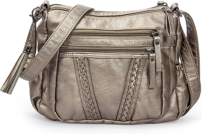 Women Crossbody Bag Tassel PU Leather Shoulder Handbag Purse Pocketbook8