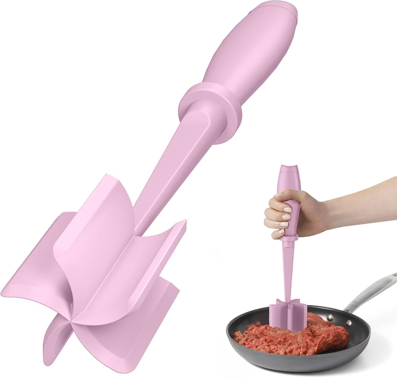 Meat Chopper Hamburger Grinder Ground Beef Smasher Nylon Kitchen Tool Pink9