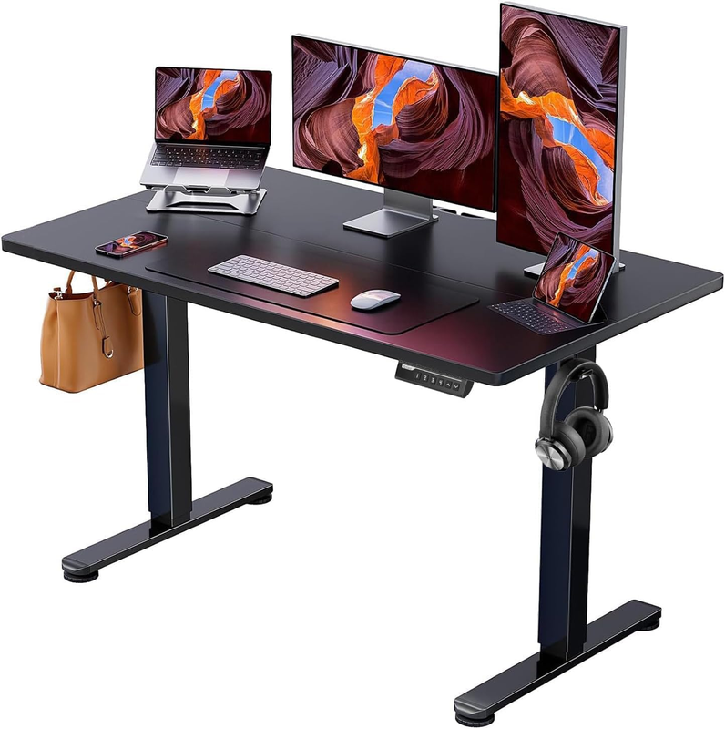 Height Adjustable Electric Standing Desk, 47.2 X 23.6 Inches Sit Stand up Desk, 8