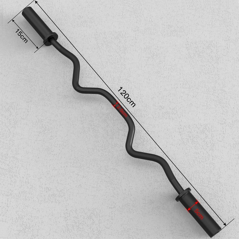 48" EZ Curl Barbell   Chrome Weightlifting Bar, 440lb Capacity, Black Finish3