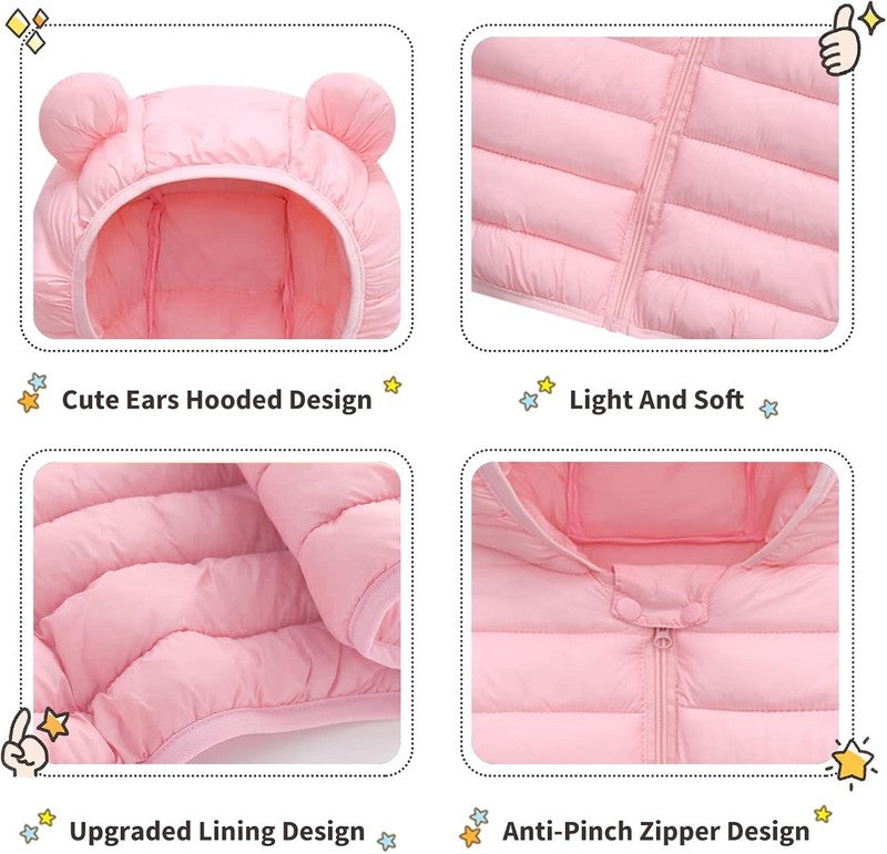 Baby Toddler Winter Coat Bear Hood Puffer Jacket 6M 3T Boys Girls Warm4