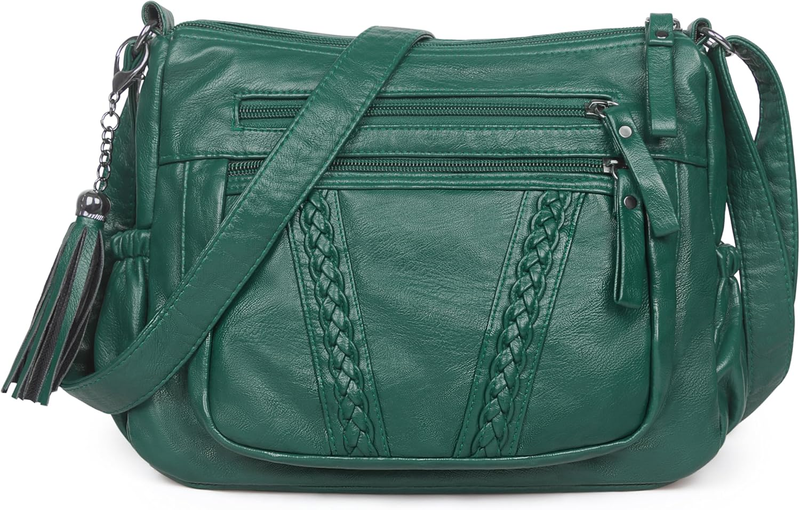 Women Crossbody Bag Tassel PU Leather Shoulder Handbag Purse Pocketbook10
