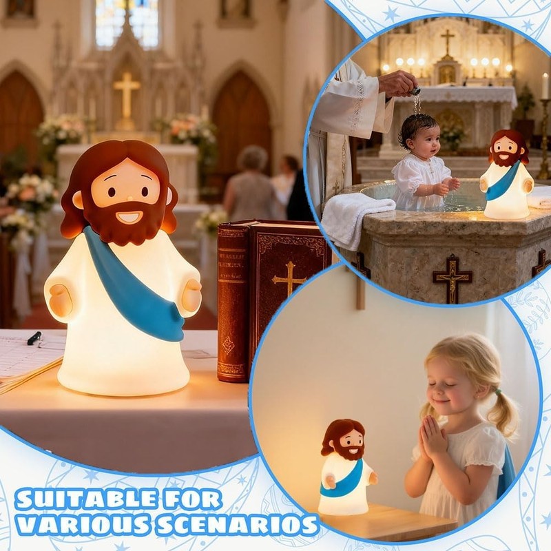 Jesus Night Light Rechargeable Bedside Night Light Dimmable Silicone LED Light I6