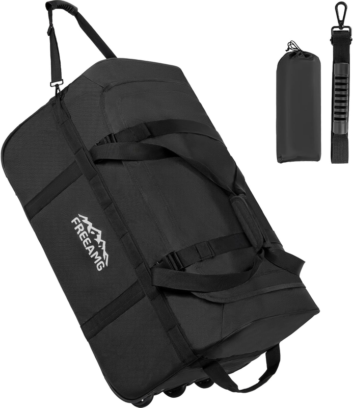 116L Foldable Rolling Duffel Bag 3 Wheels 30" Large Travel Camping10