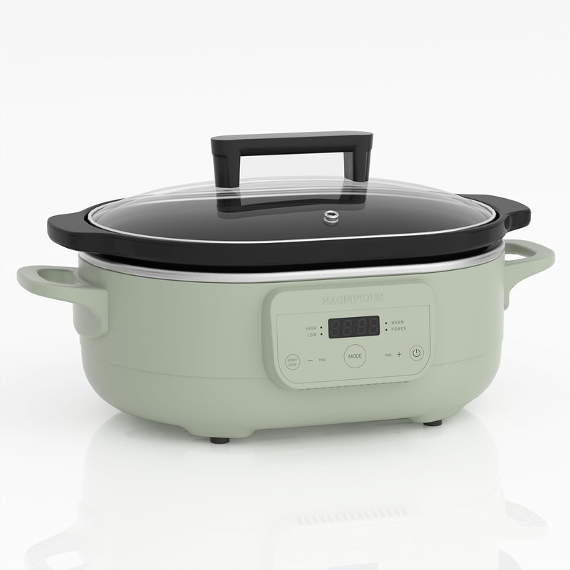 6QT Programmable Slow Cooker w/ Nonstick Pot Keep Warm Sage Green8