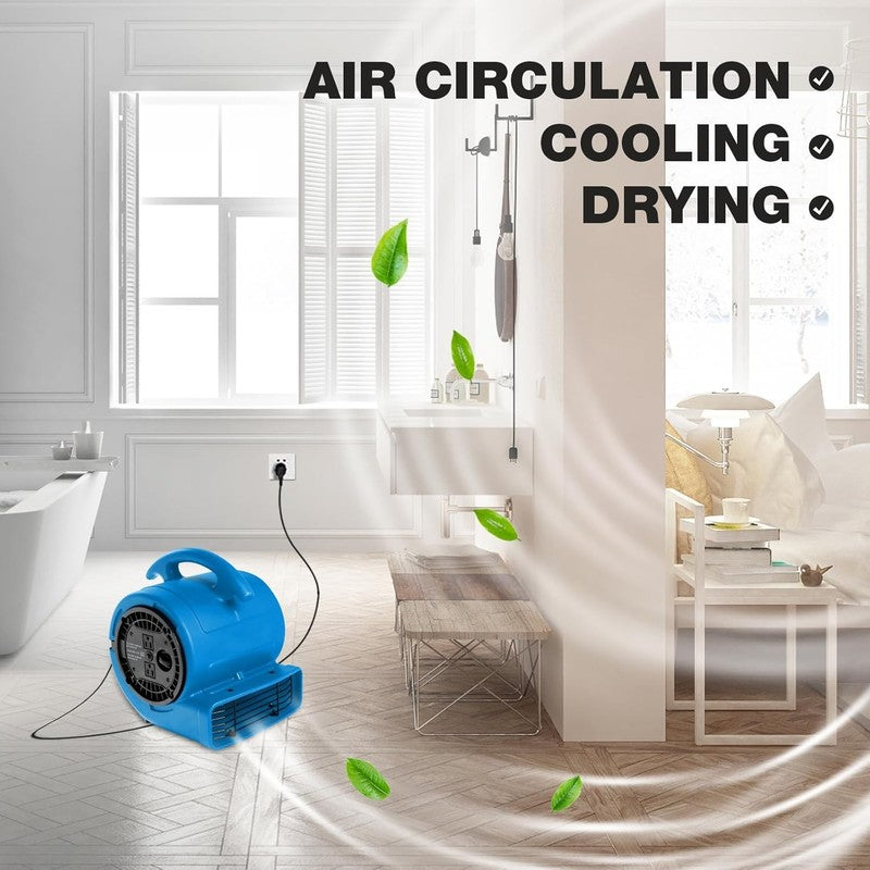 1/5Hp Air Mover 800Cfm Blower Fan Carpet Floor Drying Fan - 3-Speed Compact Air 4