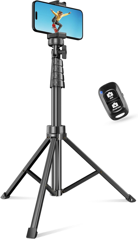 62" Phone Tripod & Selfie Stick, Extendable Cell Phone Tripod Stand with Wireles0