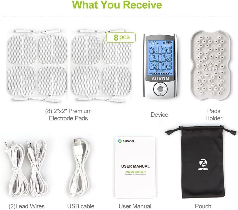 Rechargeable TENS Unit with 24 Modes & 8 Premium Electrode Pads for Pain Relief7