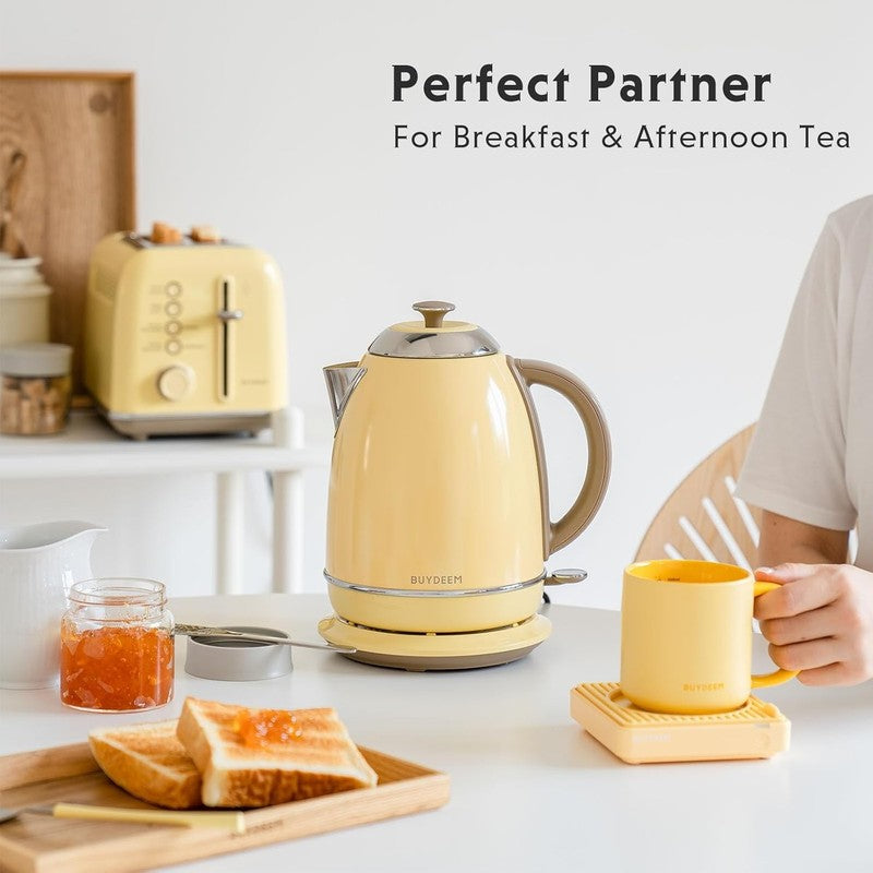 Electric Kettle 1.7L 1440W Stainless Steel Cordless Auto Shut Off Arctic Yellow3