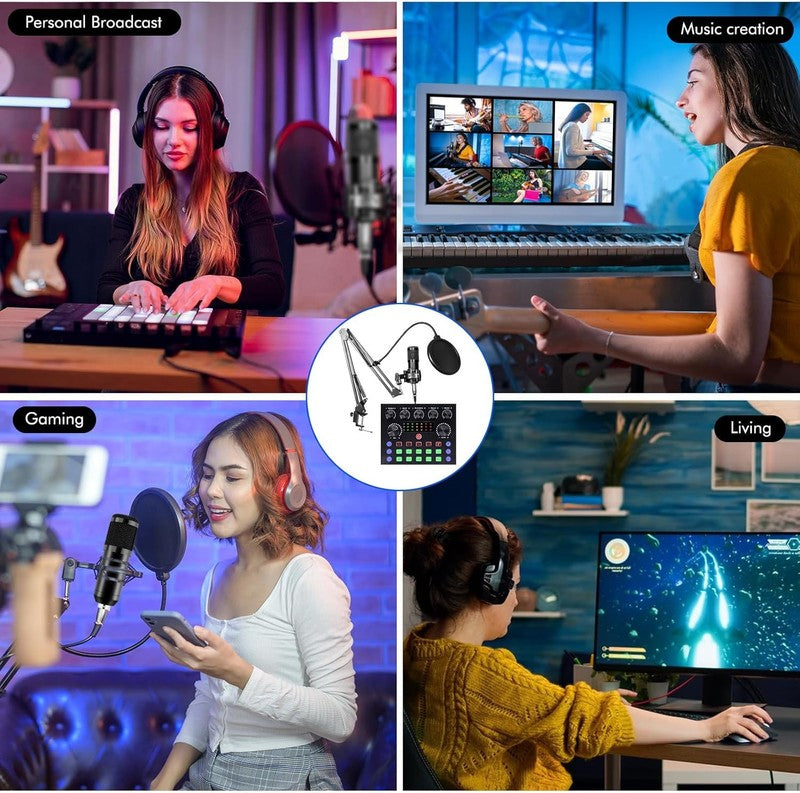 Podcast Bundle BM 800 Mic & V8S Sound Card Recording Studio Kit Streaming7