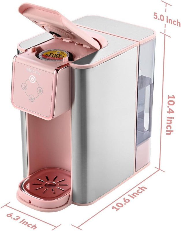 Pink 3 in 1 Single Serve Coffee Maker Capsule & Ground 6 10oz 50oz Tank7