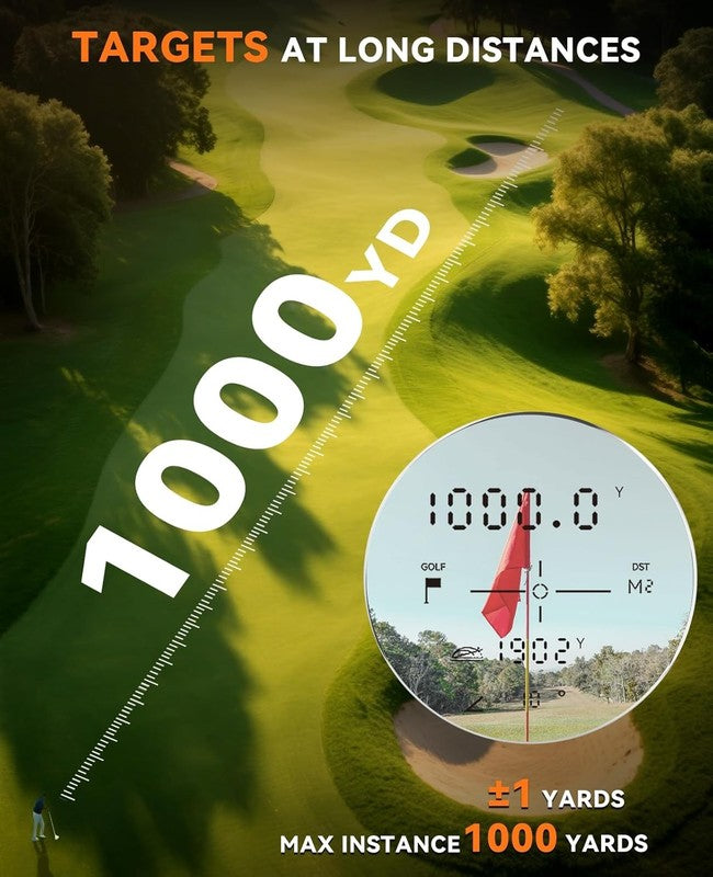 Golf Rangefinder 1000 Yds Slope 7X Magnification Rechargeable Lock Vibration2