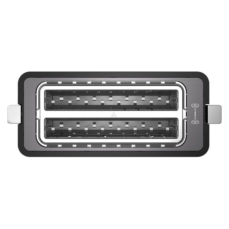 4 Slice Long Slot Toaster Countdown Timer Bagel Defrost Reheat Metallic Grey3