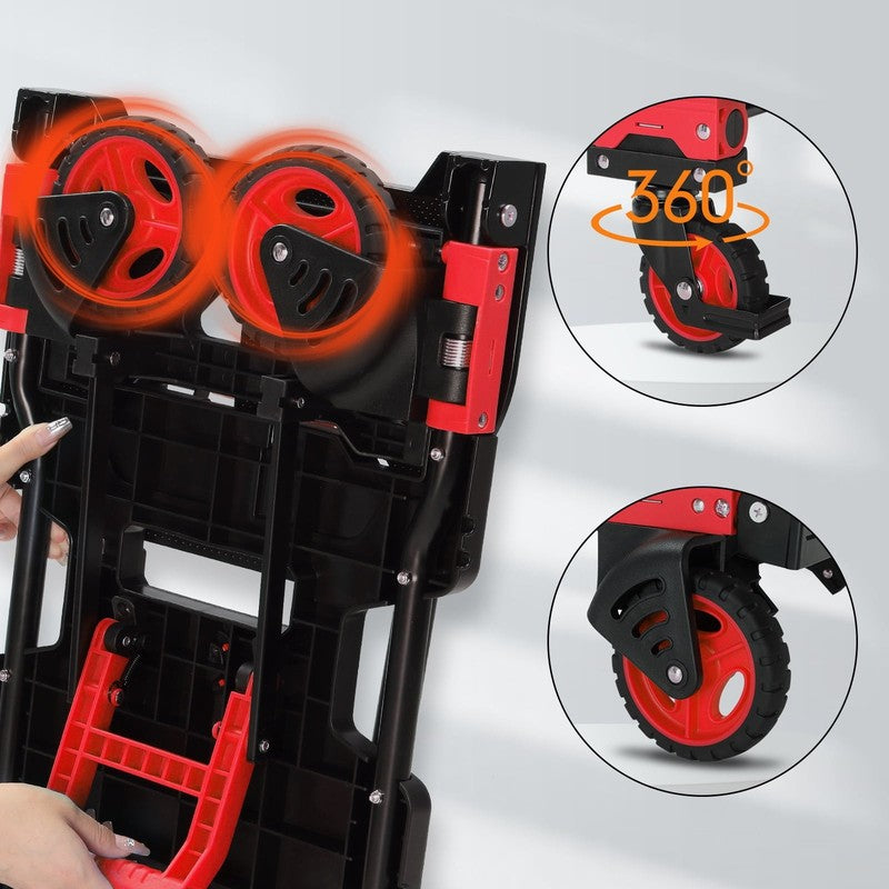 Portable 2-in-1 Hand Truck Dolly Cart Foldable 330LB Capacity Retractable Handle9