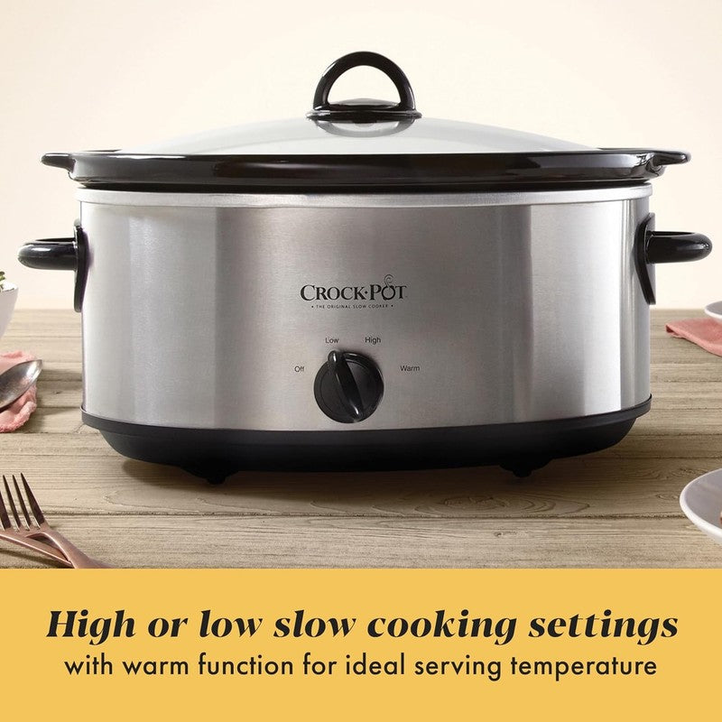 7 Quart Oval Manual Slow Cooker, Stainless Steel (SCV700-S-BR), Versatile Cookwa2