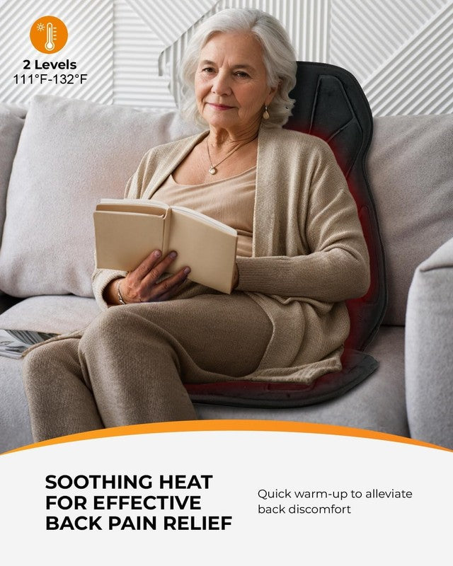 8 Motor Massage Seat Cushion w/ Heat 5 Modes Back Chair Pad Home Office3