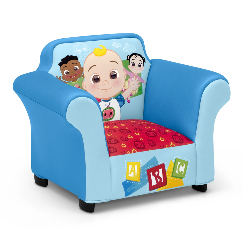 Upholstered Chair with Sculpted Plastic Frame by , Blue2