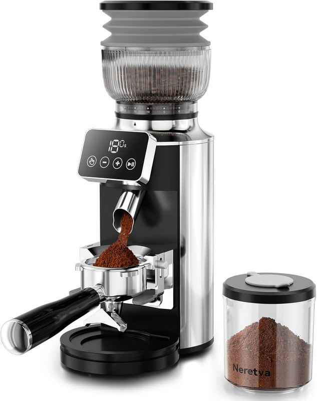 Burr Coffee Grinder 2-in-1 Stainless Steel 30 Settings Anti-Static Espresso7