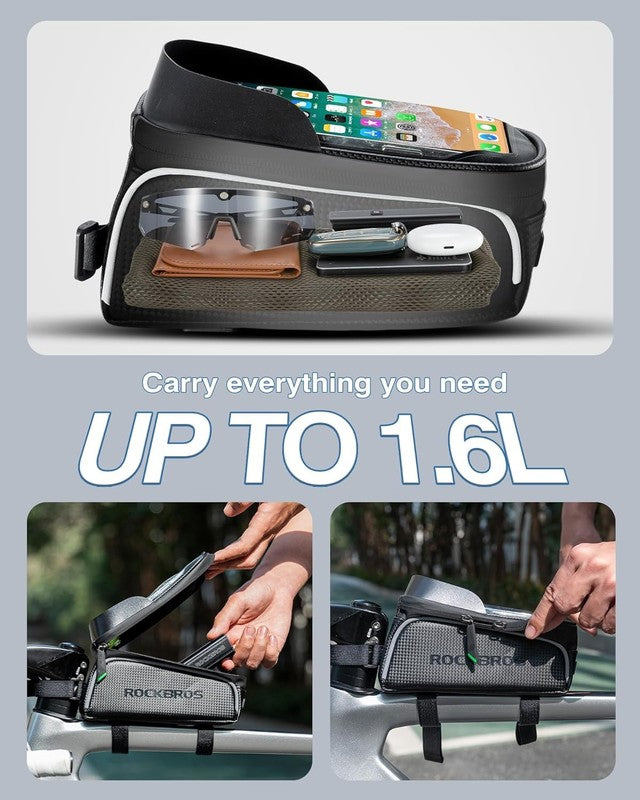 Waterproof Bike Phone Frame Bag Tube Pouch Cycling Accessory for Phones 7"4