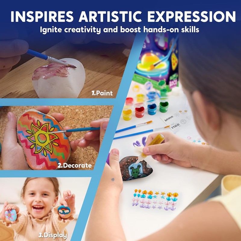 Glow in the Dark Rock Painting Kit for Kids - Arts & Crafts Gift Set2