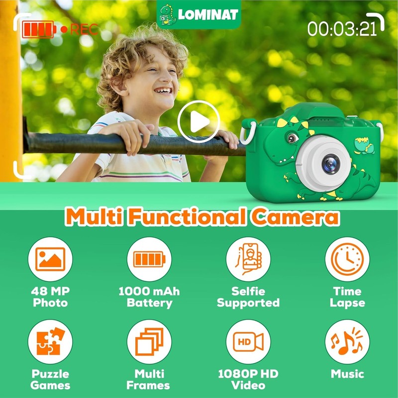 Kids 1080P HD Video Camera Toy w/ Dual Lens Games 32GB SD Card Ages 3 91