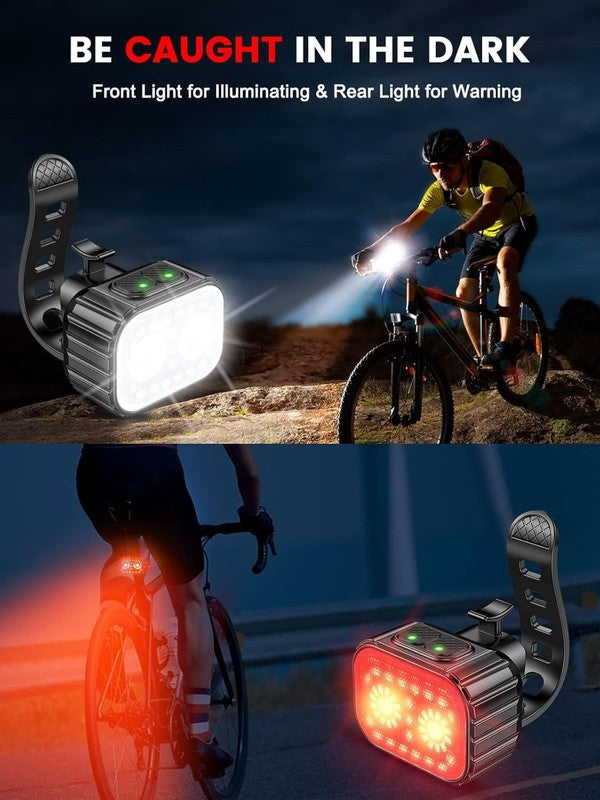 Super Bright Rechargeable Bike Lights Set 8+12 Mode IPX6 Waterproof Long Battery1