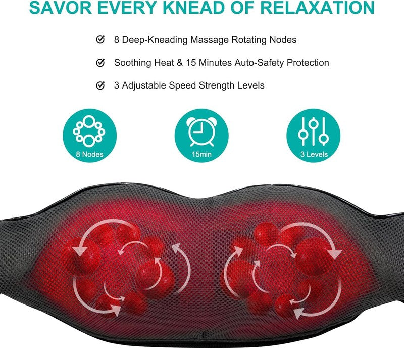 Shiatsu Back & Neck Massager with Heat   Deep Tissue Pain Relief for All1