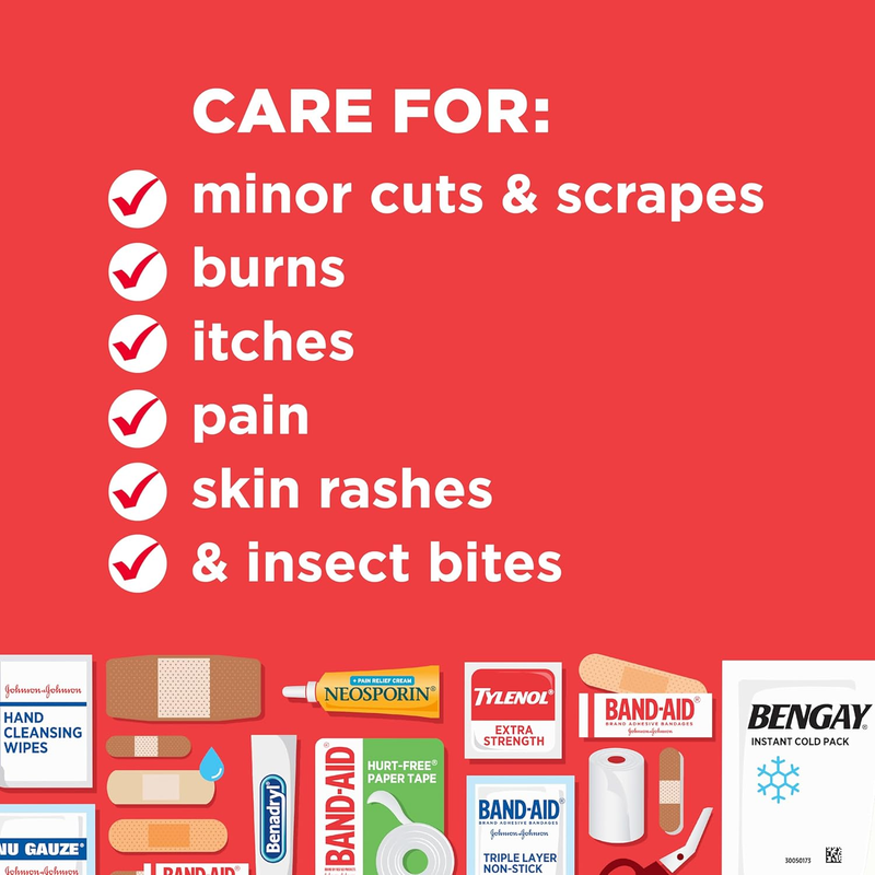 BAND AID 160 Piece First Aid Kit Portable Travel Home Car Camping Kit5