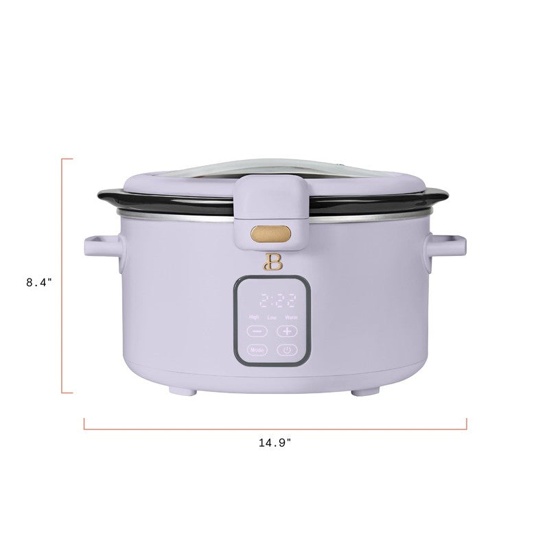 4 Qt Digital Slow Cooker with Hinged Locking Lid, Lavender by Drew Barrymore9