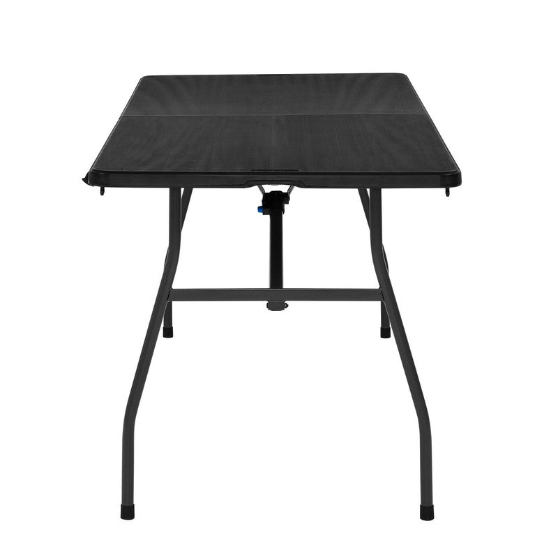 6 Foot Fold-in-Half Plastic Table Indoor Outdoor Scratch Resistant Black3