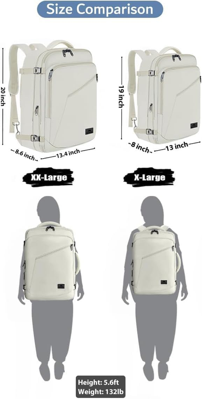 Women Travel Backpack Large Carry On Waterproof Anti Theft Bag Beige6