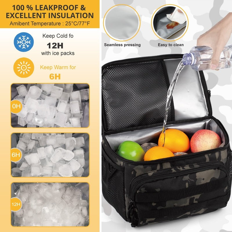 Double Deck Cooler Backpack – Insulated Leakproof Lunch Bag with 2 Compartments 3