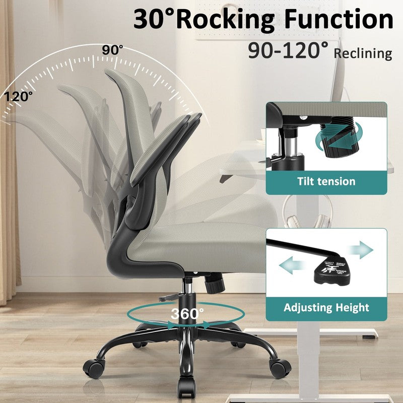 Office Chair, Ergonomic Desk Chair with Adjustable Lumbar Support, High Back Mes5
