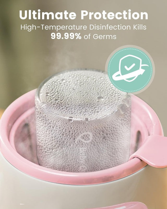 8-in-1 Fast Baby Bottle Warmer w/ Timer, Defrost, Sterilize, Food Heater Pink7