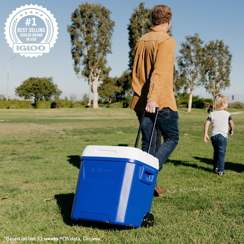 60 QT Laguna Ice Chest Cooler with Wheels, Blue6