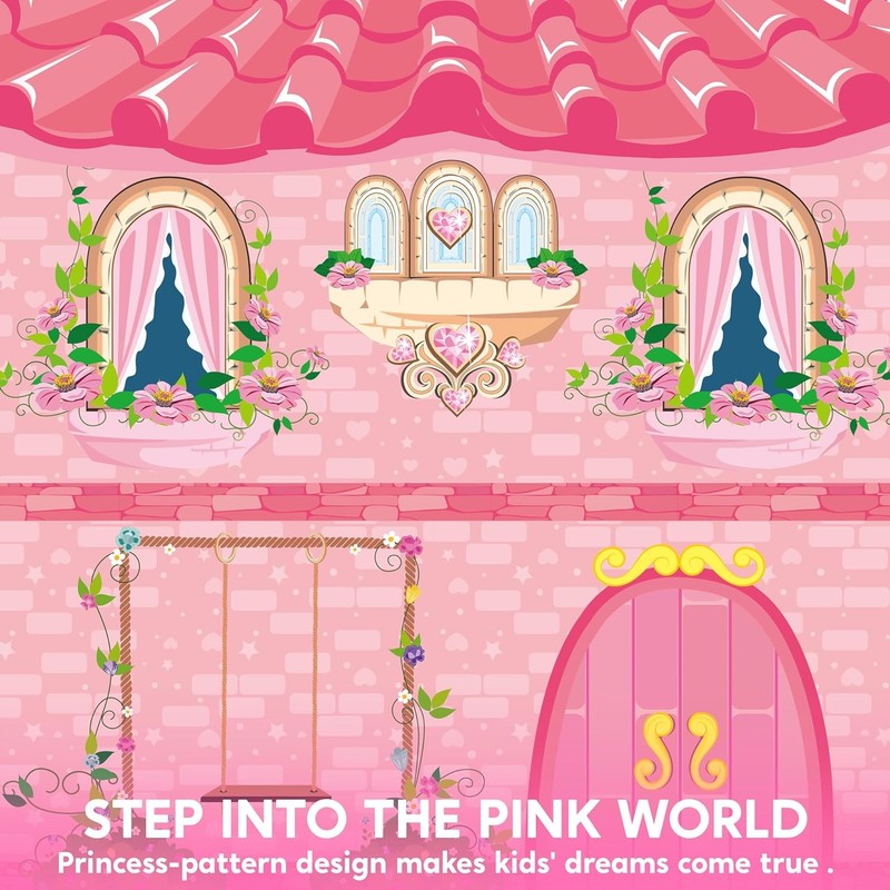 Princess Castle Kids Pop Up Play Tent, Indoor/Outdoor Playhouse for Girls5