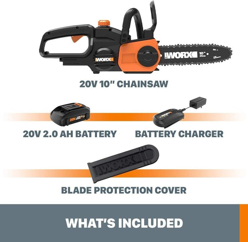 20V Cordless Chainsaw with Auto-Tension - 10" Cutting Power8