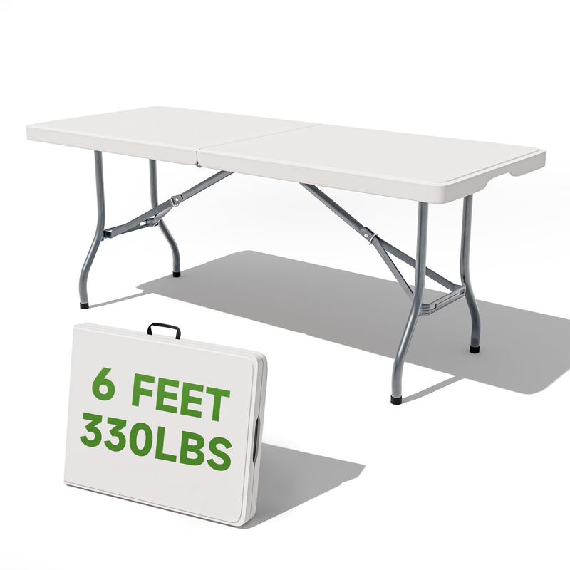 6 Foot Heavy Duty Folding Table Foldable Portable Indoor Outdoor Camping Party T0