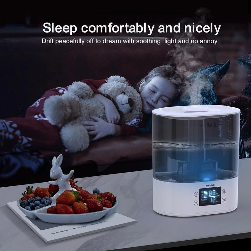Humidifier 4L Cool Mist Top Fill Quiet 40H Auto Shut Off for Home Baby5