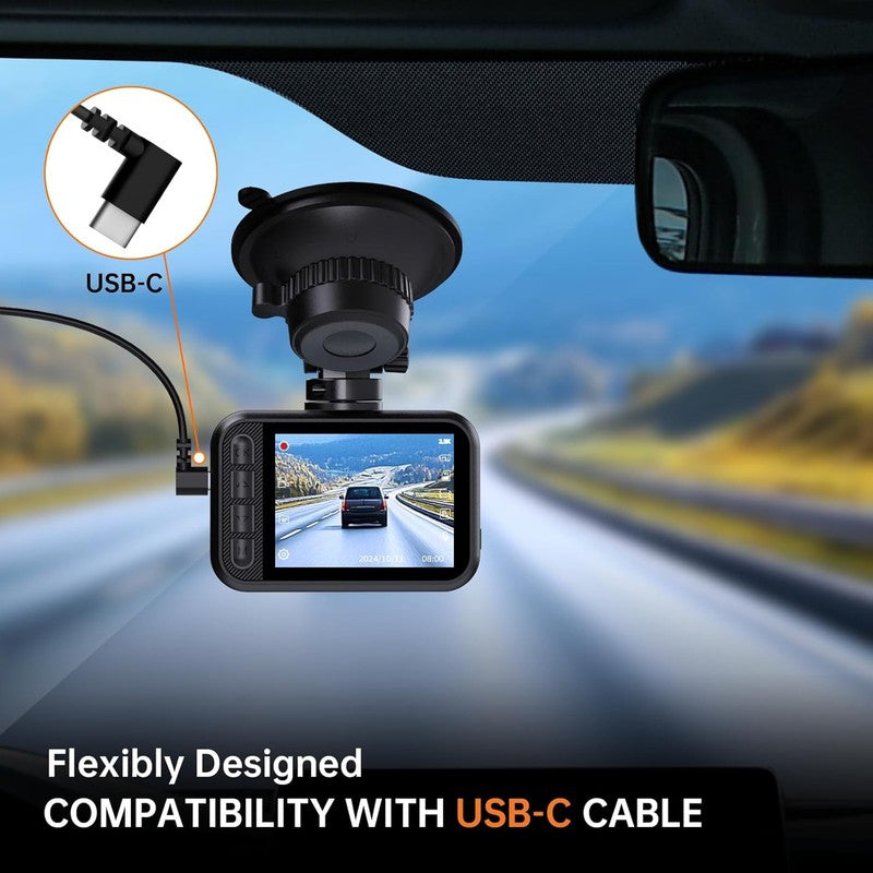 2.5K Dual Dash Cam with Night Vision, 32GB Card, G Sensor, 24 Hour Monitor6