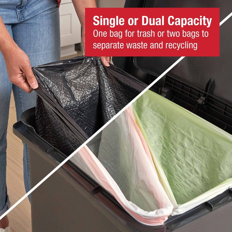 19-Gallon Kitchen Trash Can – Dual Compartment Plastic Garbage2