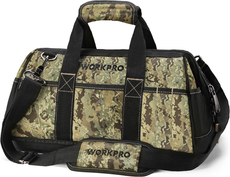 16" Wide Mouth Tool Bag for Men Waterproof Oxford Fabric Sturdy Bottom9