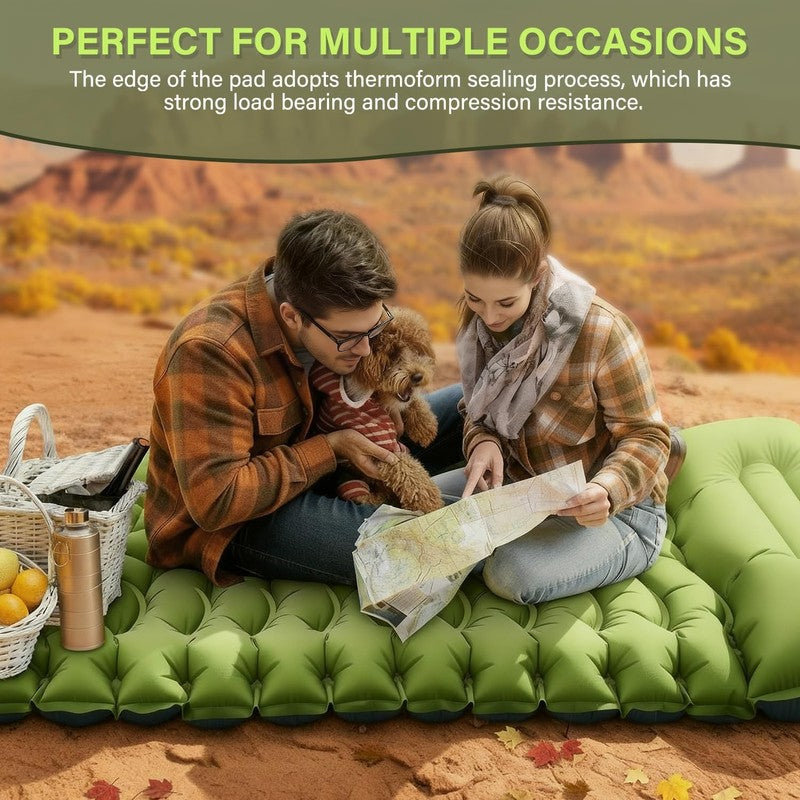 Camping Sleeping Pad, Ultralight Camping Mat with Pillow, Built-In Foot Pump Inf7