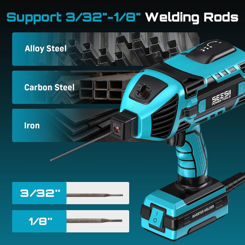Portable Welder Handheld, 110V 120A Portable Welding Machine with Goggles & Chip3
