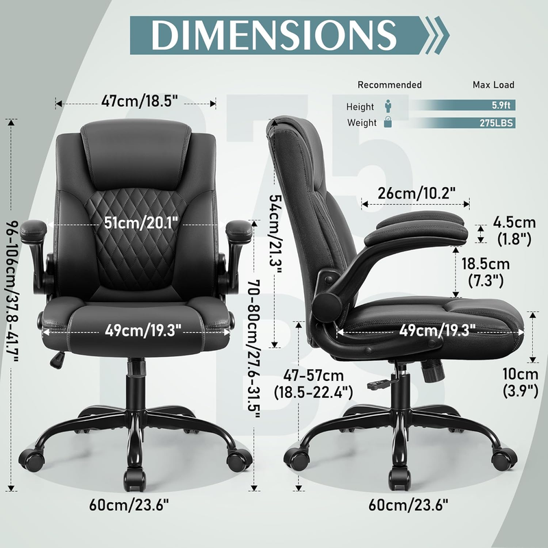 PU Leather Office Chair Ergonomic Swivel Desk Gaming Chair Wheels2