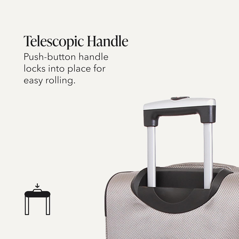 Large Softside Expandable Spinner Luggage Lightweight Travel Suitcase Pewter5