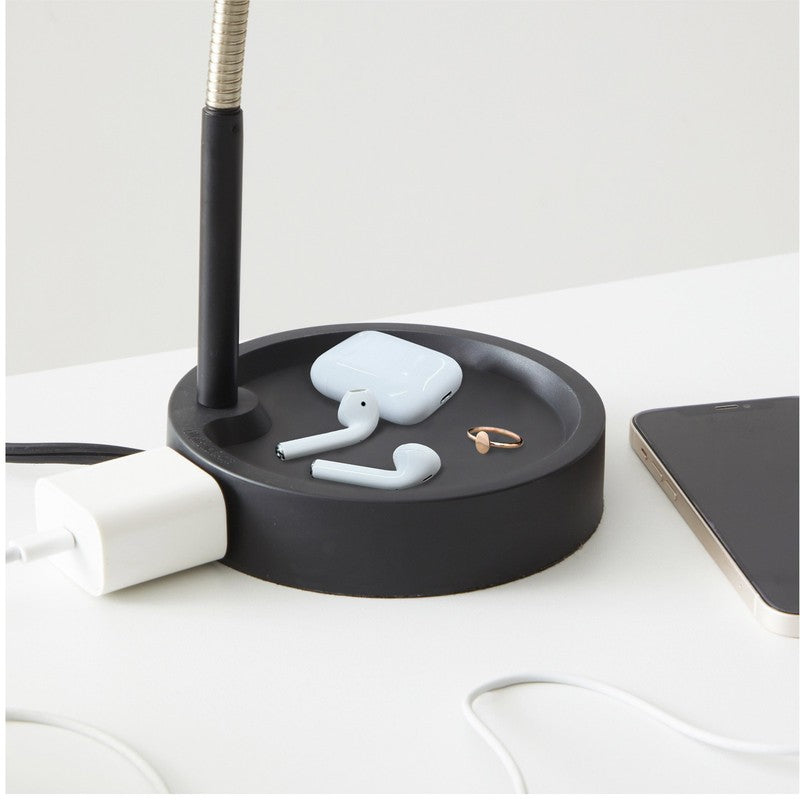 9.5in Energy Efficient LED Desk Lamp Gooseneck Black Glass5