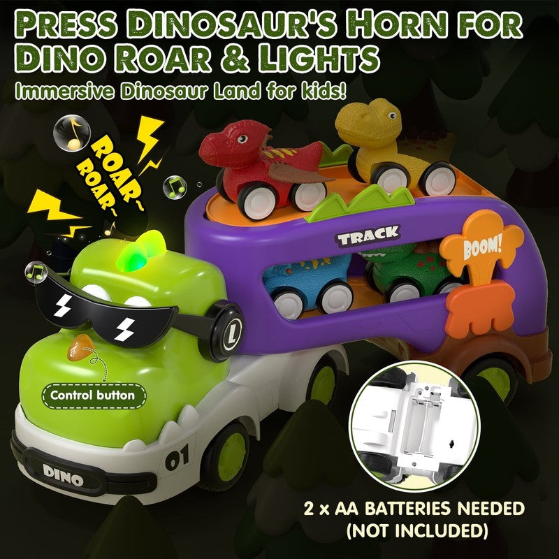 Toddler Toys for Boys 2 3 4 5+ Years Old, Dinosaur Toy Cars with Lights & Sounds2