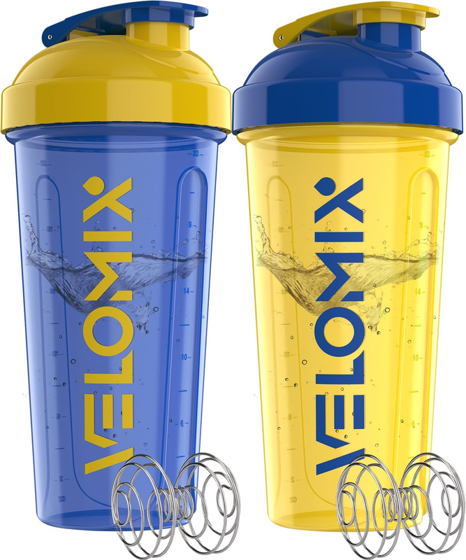 2 Pack 28oz Protein Shaker Bottles Wire Whisk Leakproof Stand Strong9